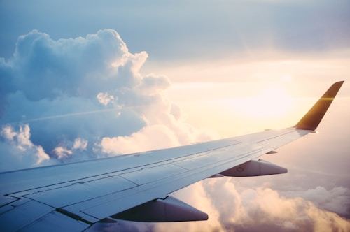 Aeroplane above the clouds